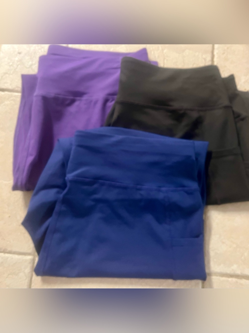 Active Leggings in Royal Blue, Violet & Black